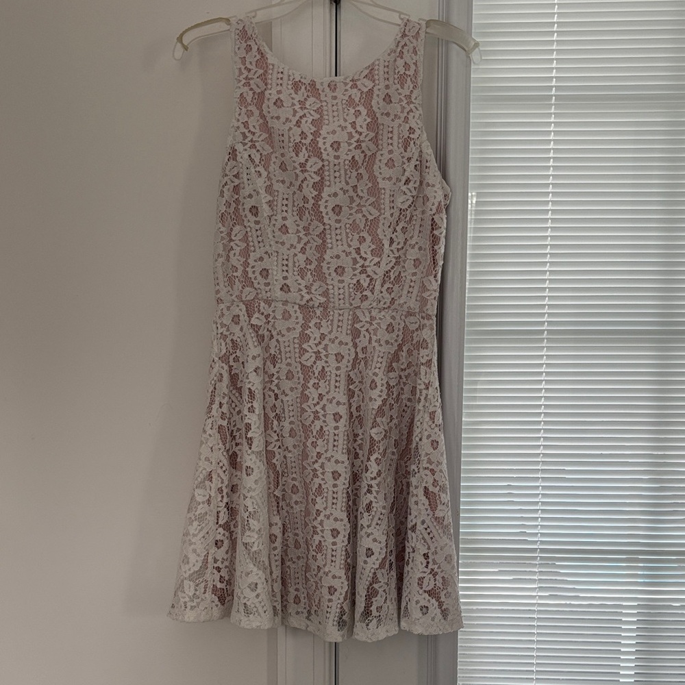 Speechless White Lace Backless Dress